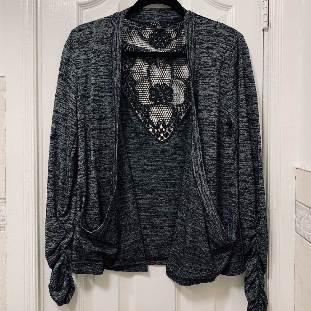 Black and grey cardigan 🖤 size L